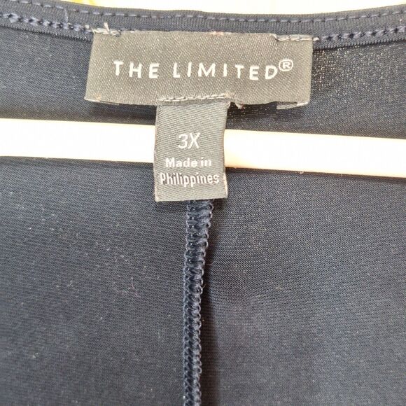 The‎ Limited Womens 3X Full Wrap Dress Black Ruffle Short Sleeve Waist Tie Party - Picture 10 of 11